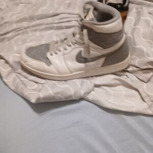 Nike White and Gray High-Top Sneakers